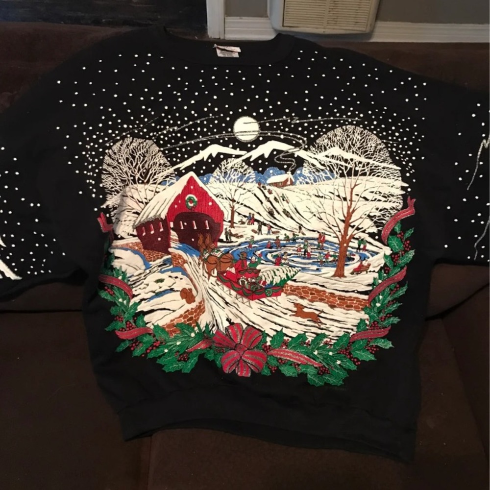 Vintage Christmas winter wonderland sweater